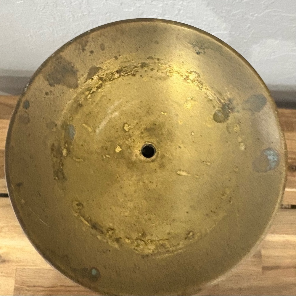 Vintage Brass Mid-Century Modern Candlestick Holder — Made in Hong Kong, 13.25” - Picture 2 of 9